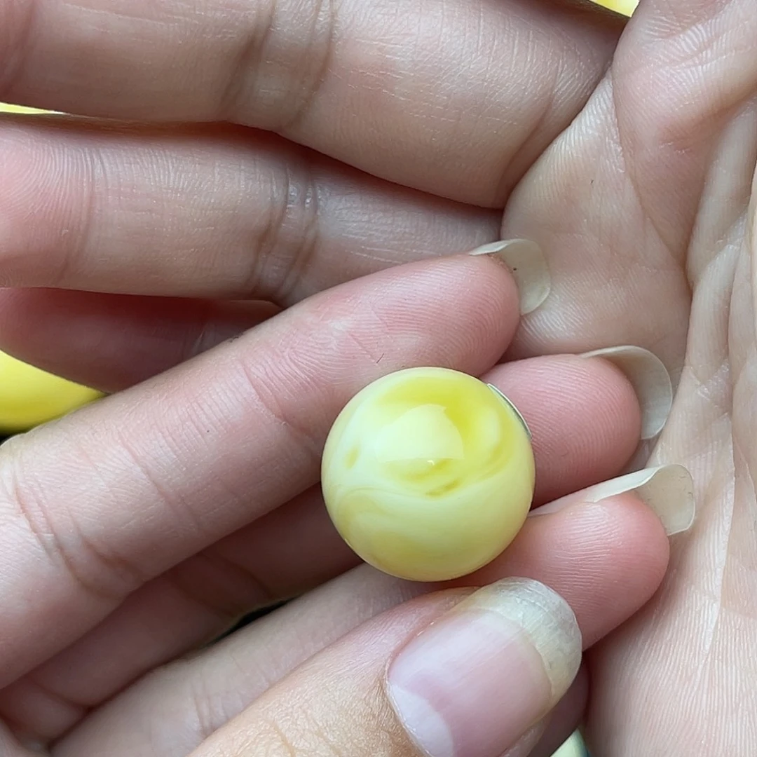 裸石琥珀未镶嵌穿****绵蜜蜡圆珠梦