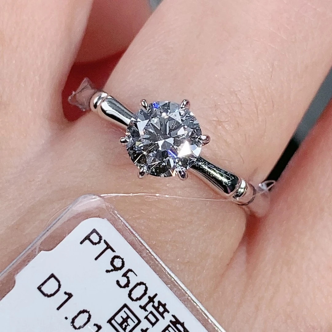 实验室培育钻石铂Pt950镶嵌