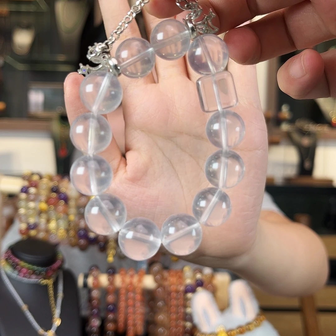 水晶手链合金粉水晶手串