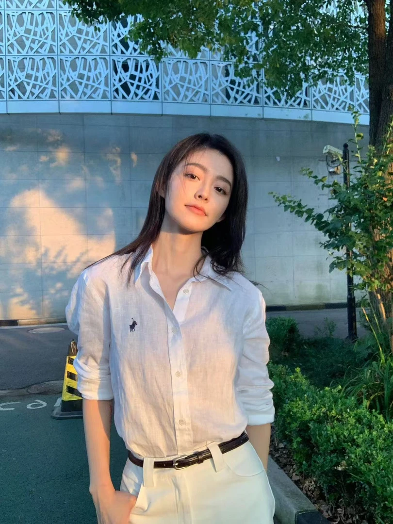 春夏新款时尚百搭长袖衬衣刺绣小马白色衬衫休闲宽松女上衣N7152