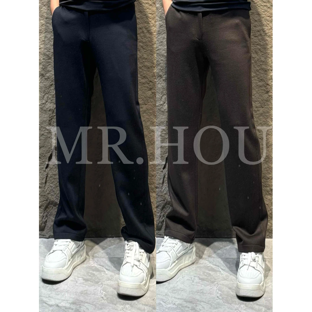 【ZG】 Z*系平替 25058  "细织平纹"针织羊毛混纺小直筒休闲裤男士