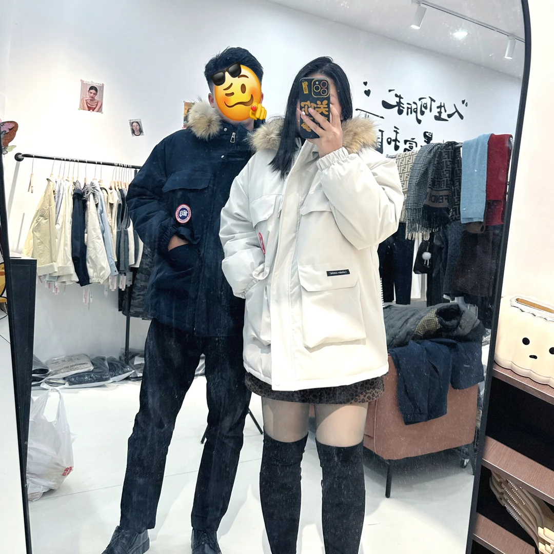 新款情侣保暖加厚工装毛领冬季户外御寒外套