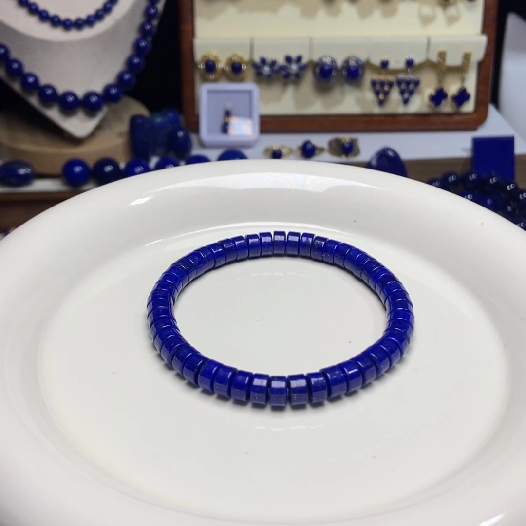 青金石未镶嵌精品 精工 药片 手串6.5+