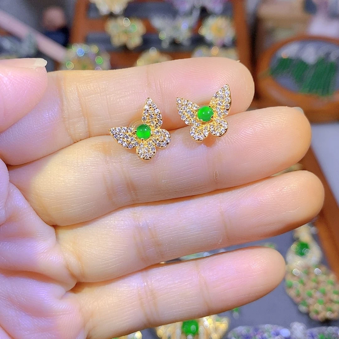 颈饰银S925镶嵌翡翠