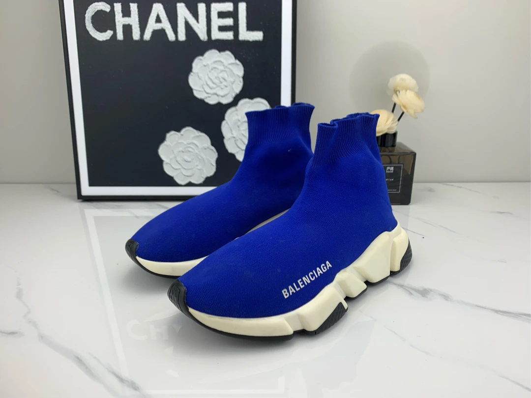 99新 Balenciaga/巴黎世家 巴黎世家袜子鞋 蓝色 35码/jm00163