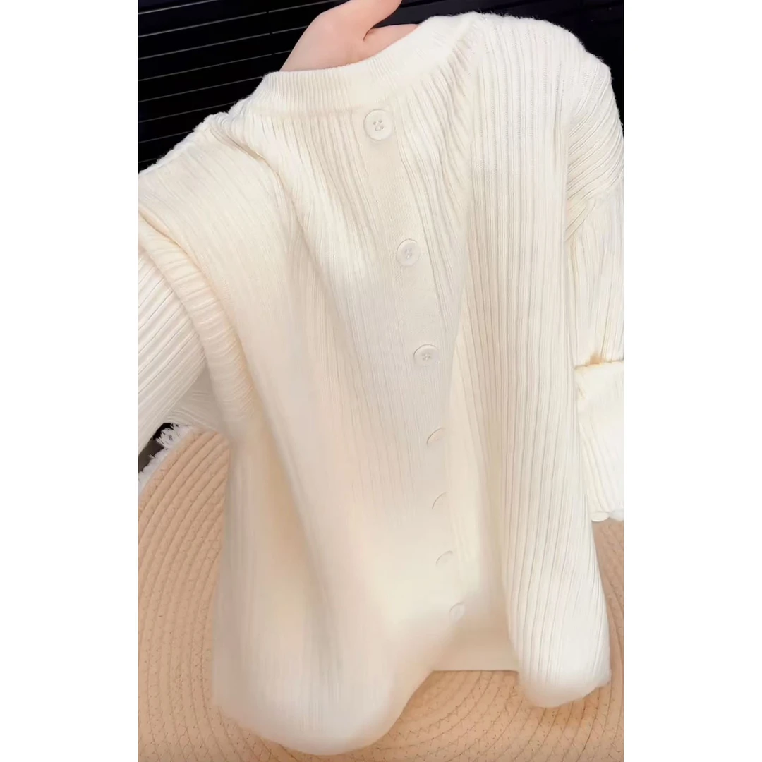 今年流行穿搭2025早秋新款温柔风常规款冬季圆领毛针织衫长袖上衣