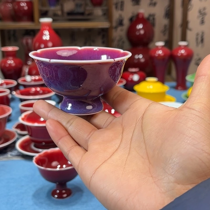 景德镇陶瓷花口杯