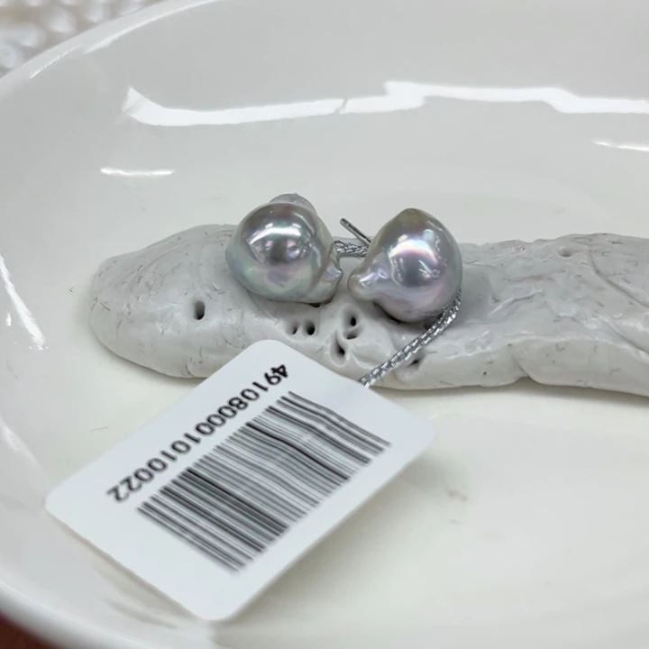 银S925镶嵌耳饰海水珍珠8-9mm