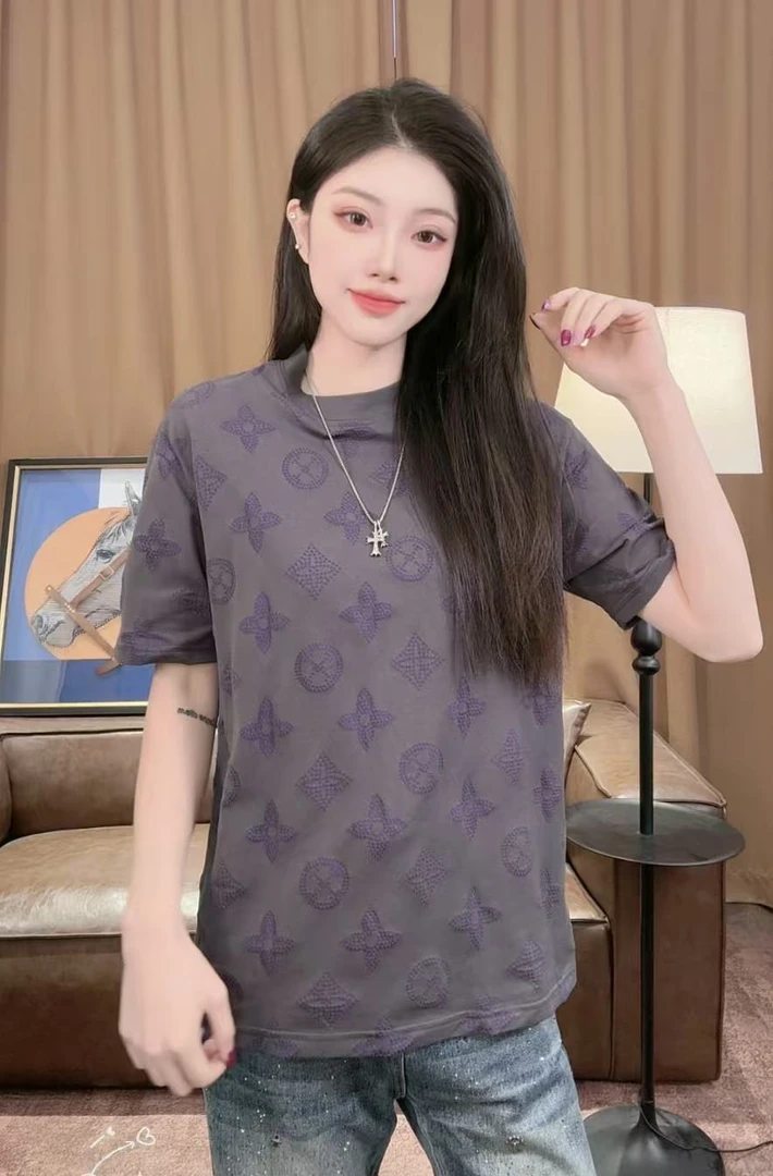 【激光烧花四叶草】新款水洗棉烧花设计网红复古休闲百搭短袖