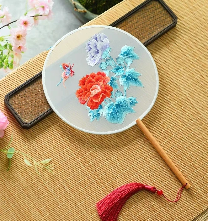 【99闻香牡丹】苏绣精品双面刺绣古典团扇