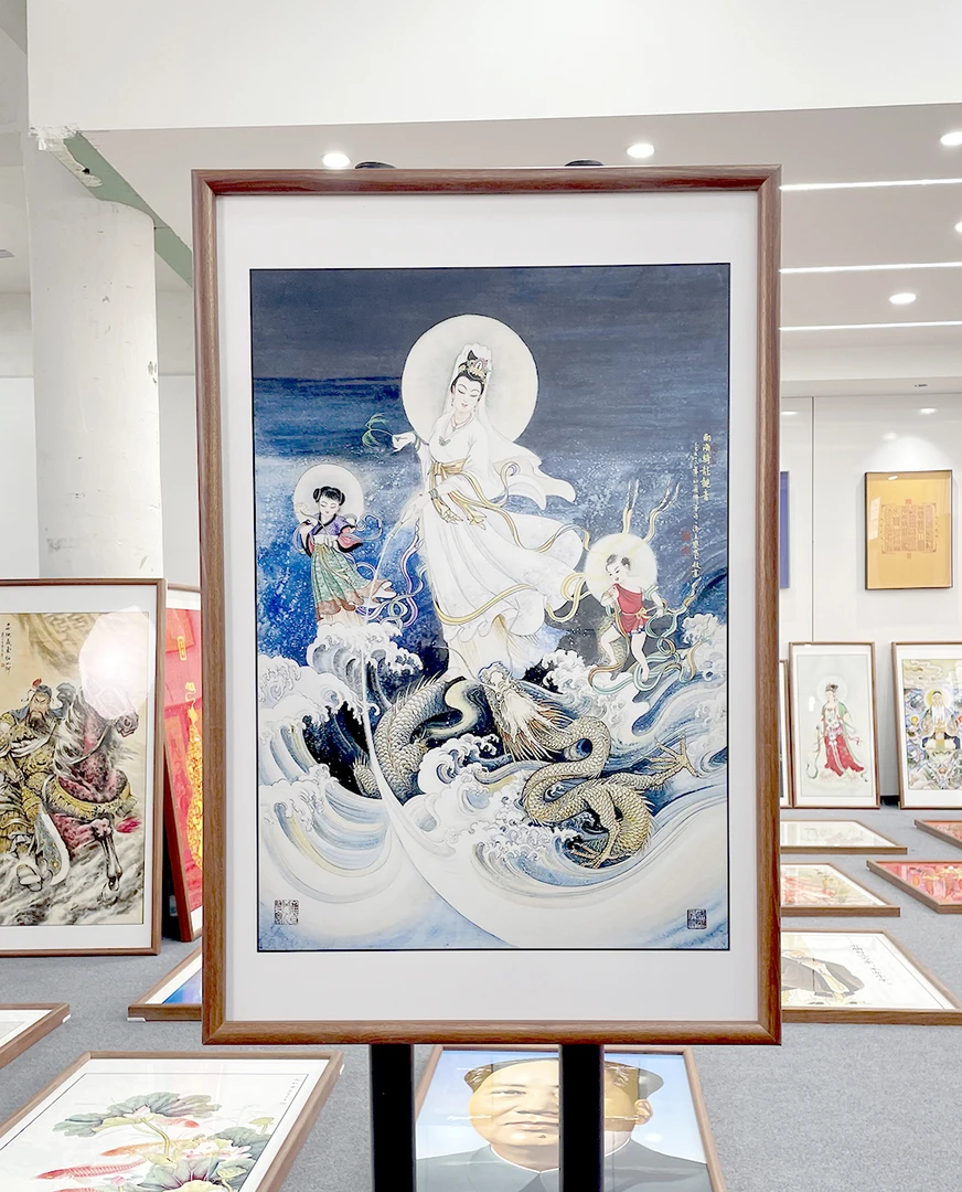 [93南海观音]60x90cm中国风家居装饰画办公室玄关客厅装饰画