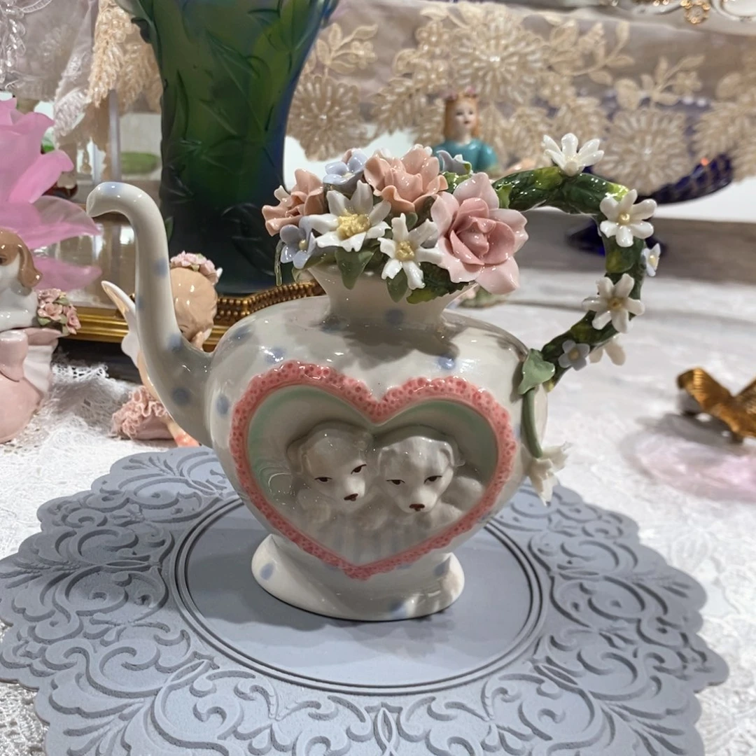 摆件0147福利骨瓷小狗花壶