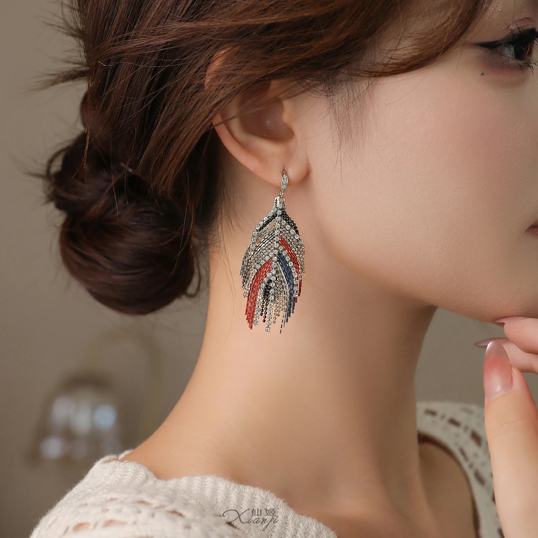 铜合金耳饰 绝美设计师独特小流苏耳环新款高级感民族风耳饰02000