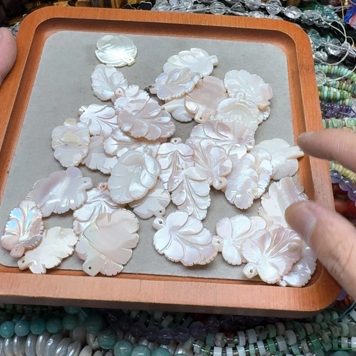 合金玛瑙/玉髓珠宝半成品2个女贝吊坠