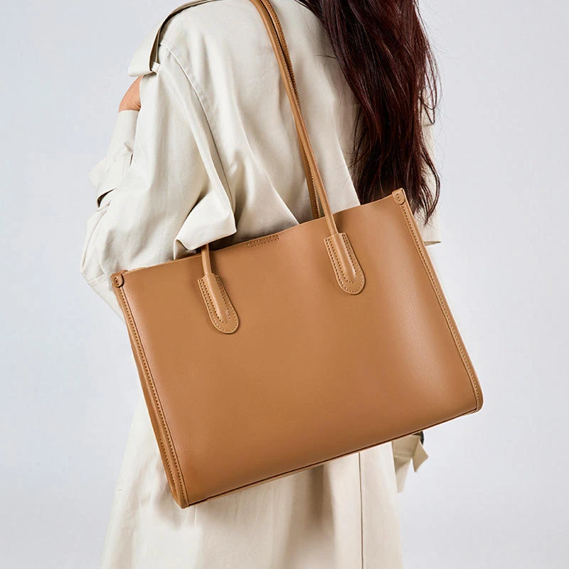 托特包大容量女真皮2025新款手提包女小众高级感百搭通勤单肩包包