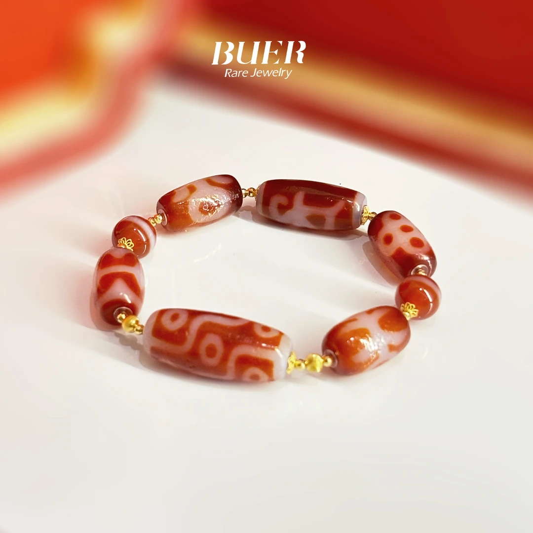 【不二】红肉九眼珠珠DIY18K金大全能手串