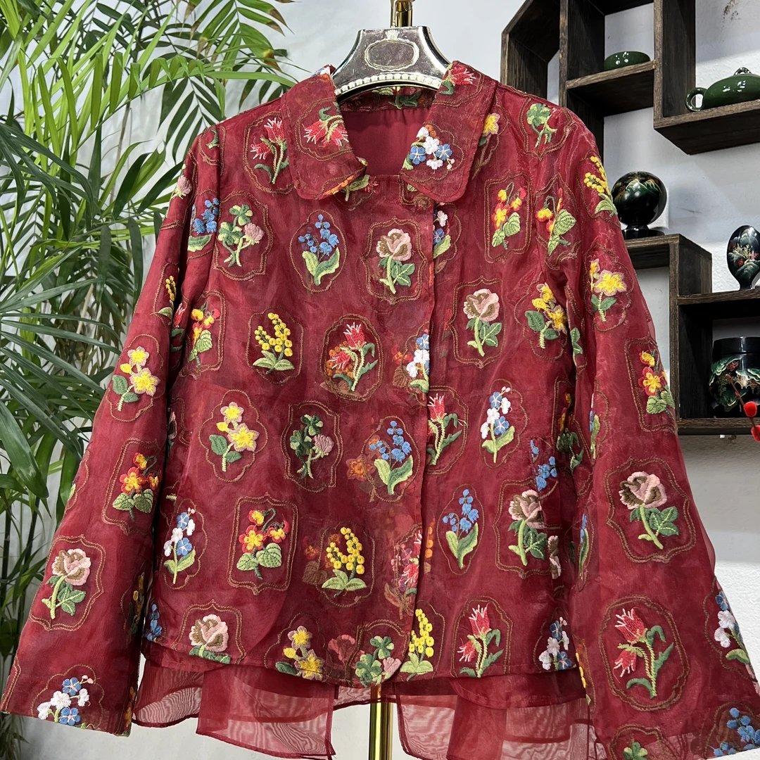 时尚欧根纱秋冬款潮流宽松黑色透气长袖短上衣