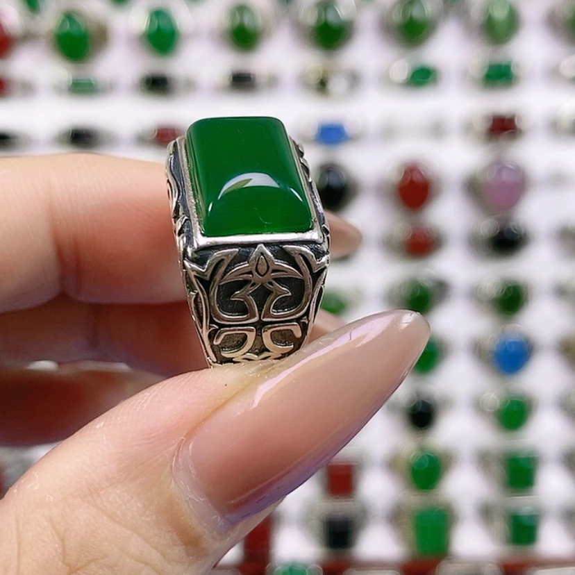 【闪购商品】银S925镶嵌戒指玛瑙/玉髓