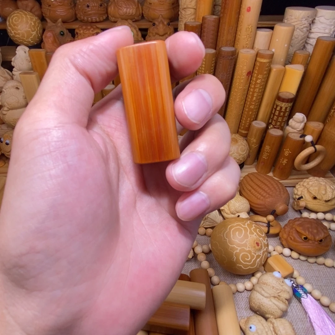 天***️竹红皮方料小墩子，高度4.6