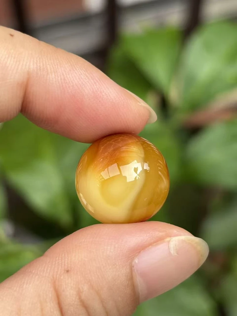 1191天然蜜蜡琥珀沁色圆珠17.7mm