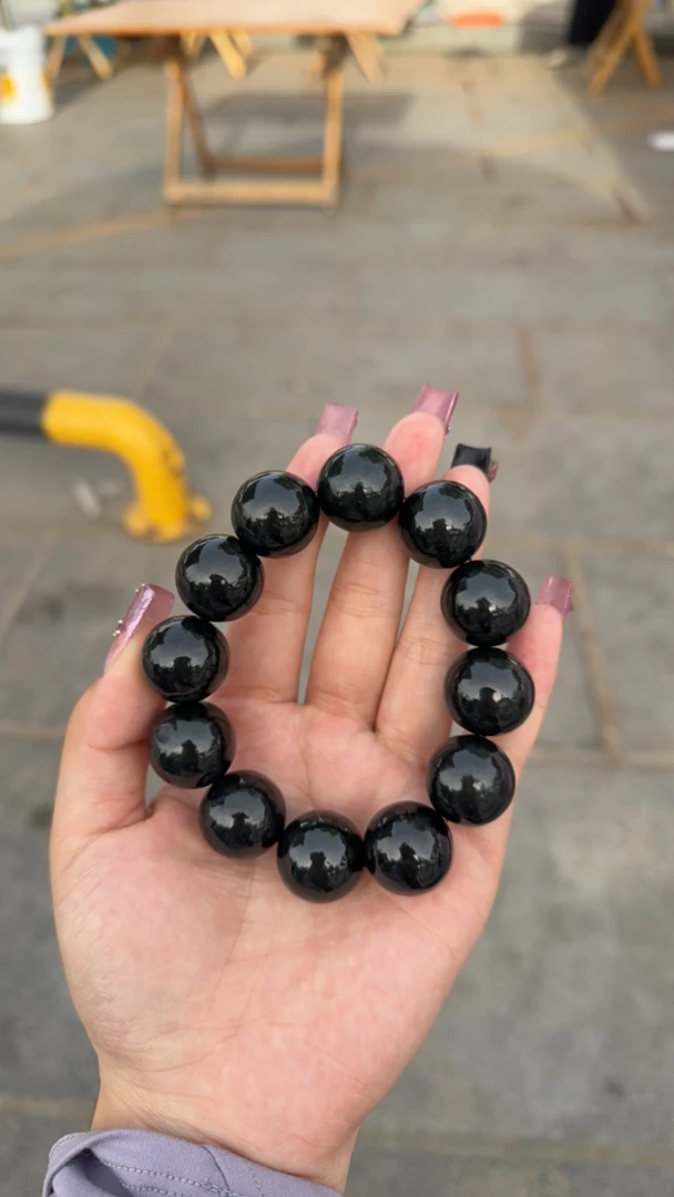 新疆和田玉塔青手串卡20