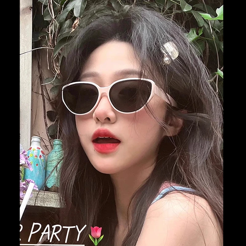 显脸小遮阳猫眼墨镜女防晒2025新款高级感太阳眼镜防紫外线粉猫框