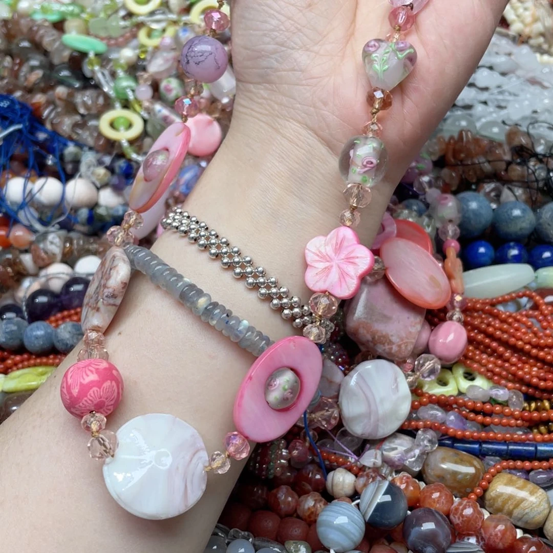 玛瑙/玉髓合金珠宝半成品一条琉璃项链