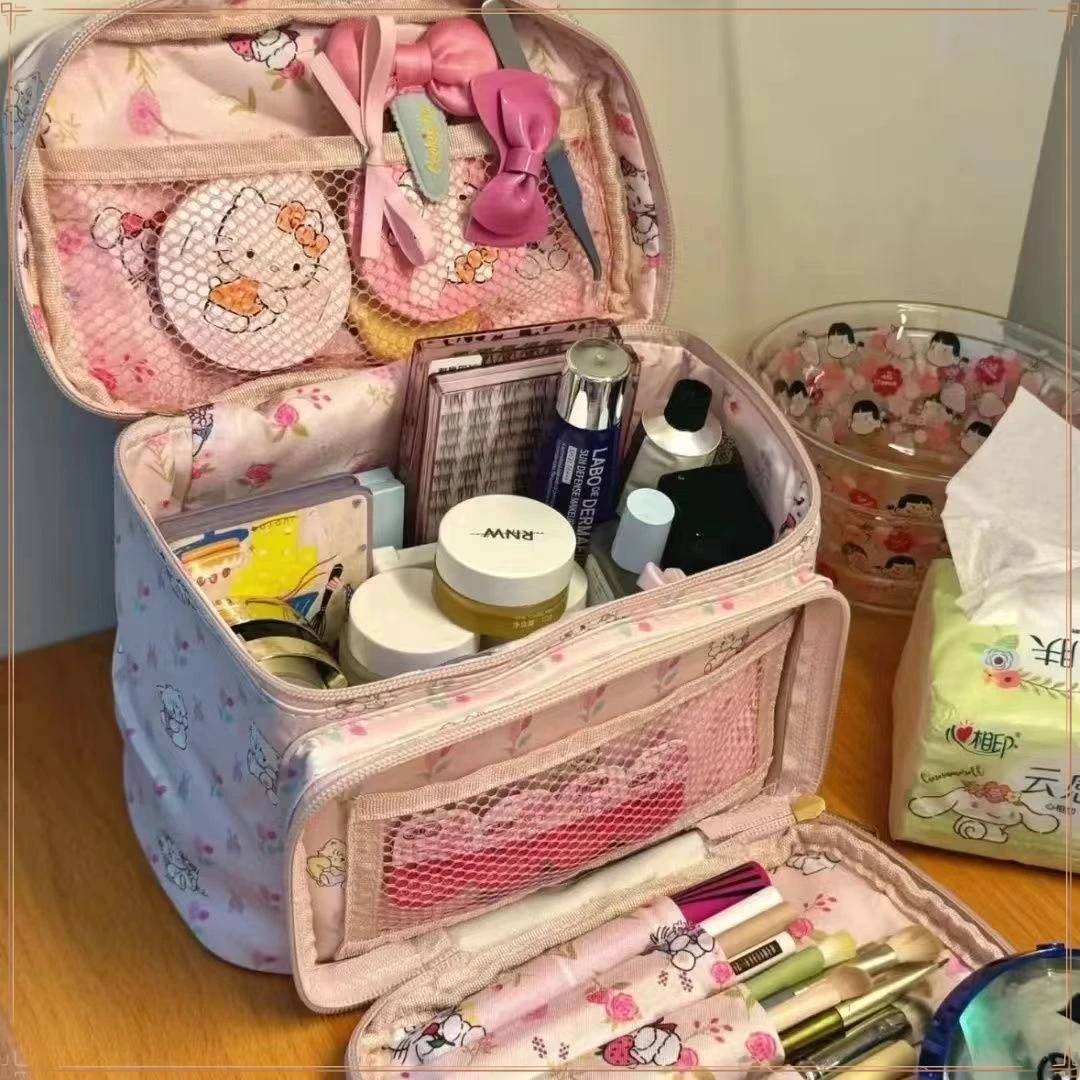 化妆包XDXB大容量2024新款时尚百搭可爱风收纳化妆包包简约【悦成】