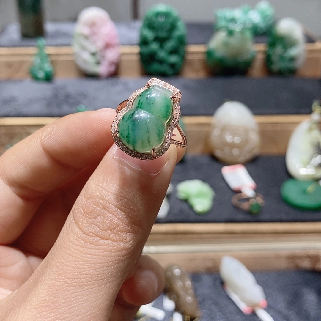 独山玉银S925镶嵌吊坠