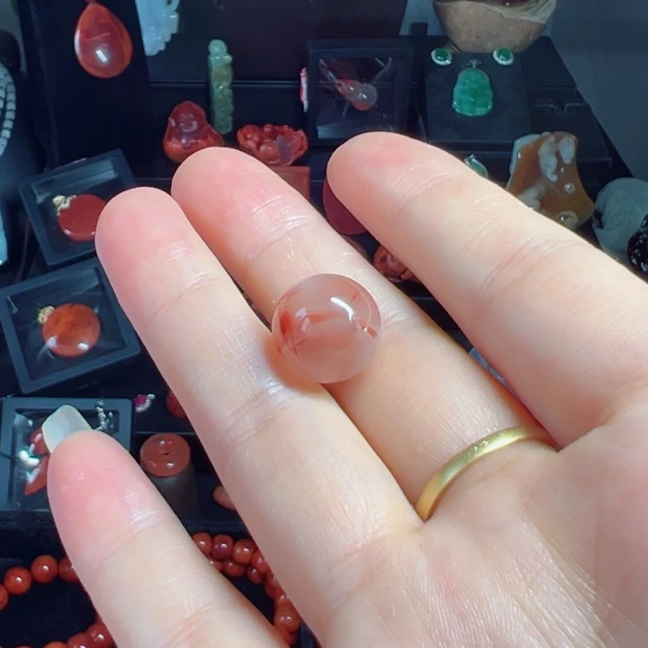 这***^南红玛瑙单珠未镶嵌