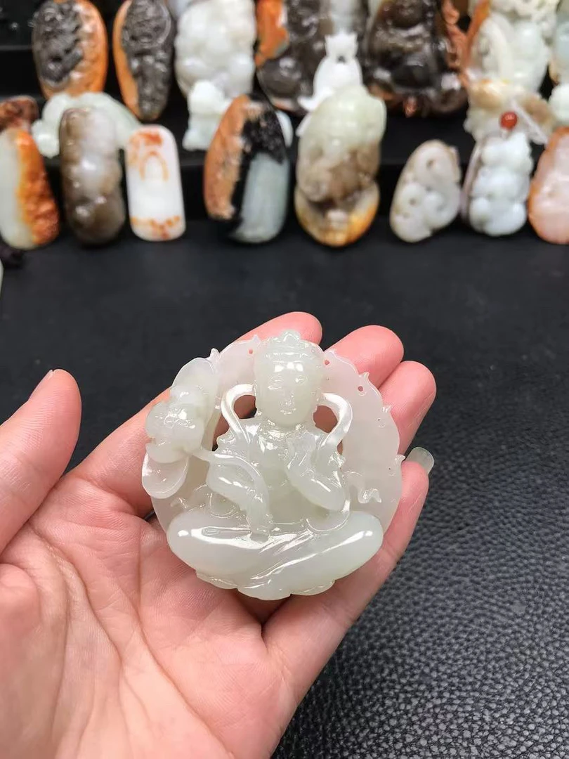 和田玉观音，实物漂亮