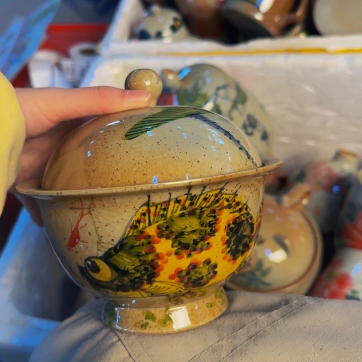 瓷片手工手绘细微不一样