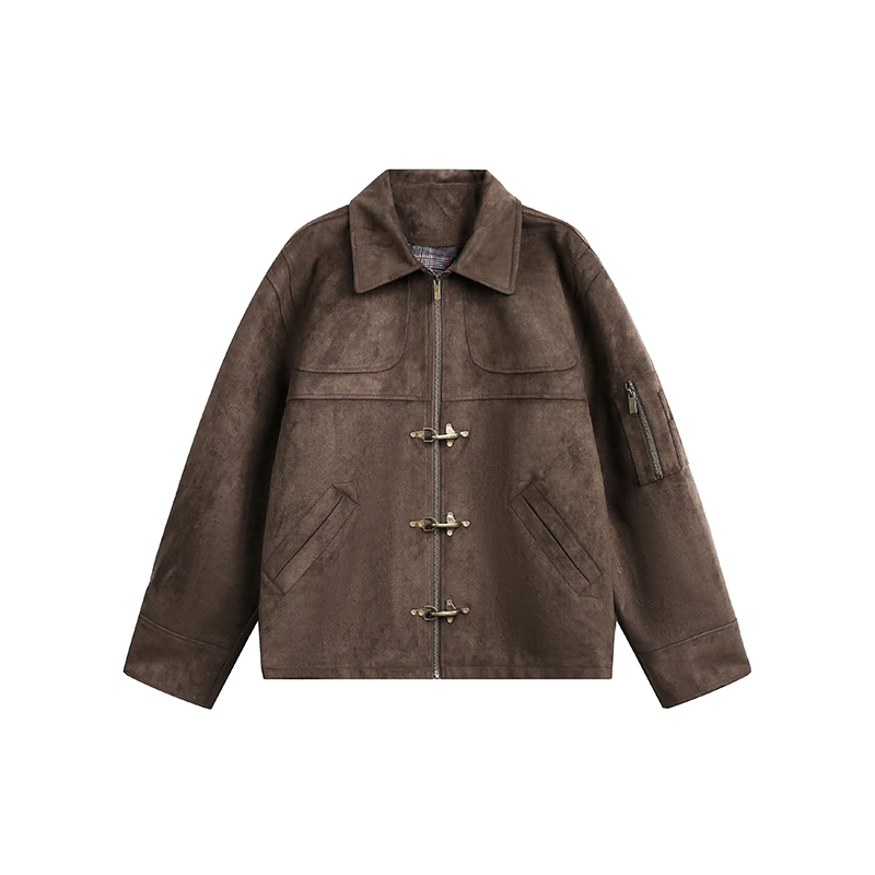 琥珀流光游牧风飞机扣夹克男款秋冬新款复古vintage美式短款外套