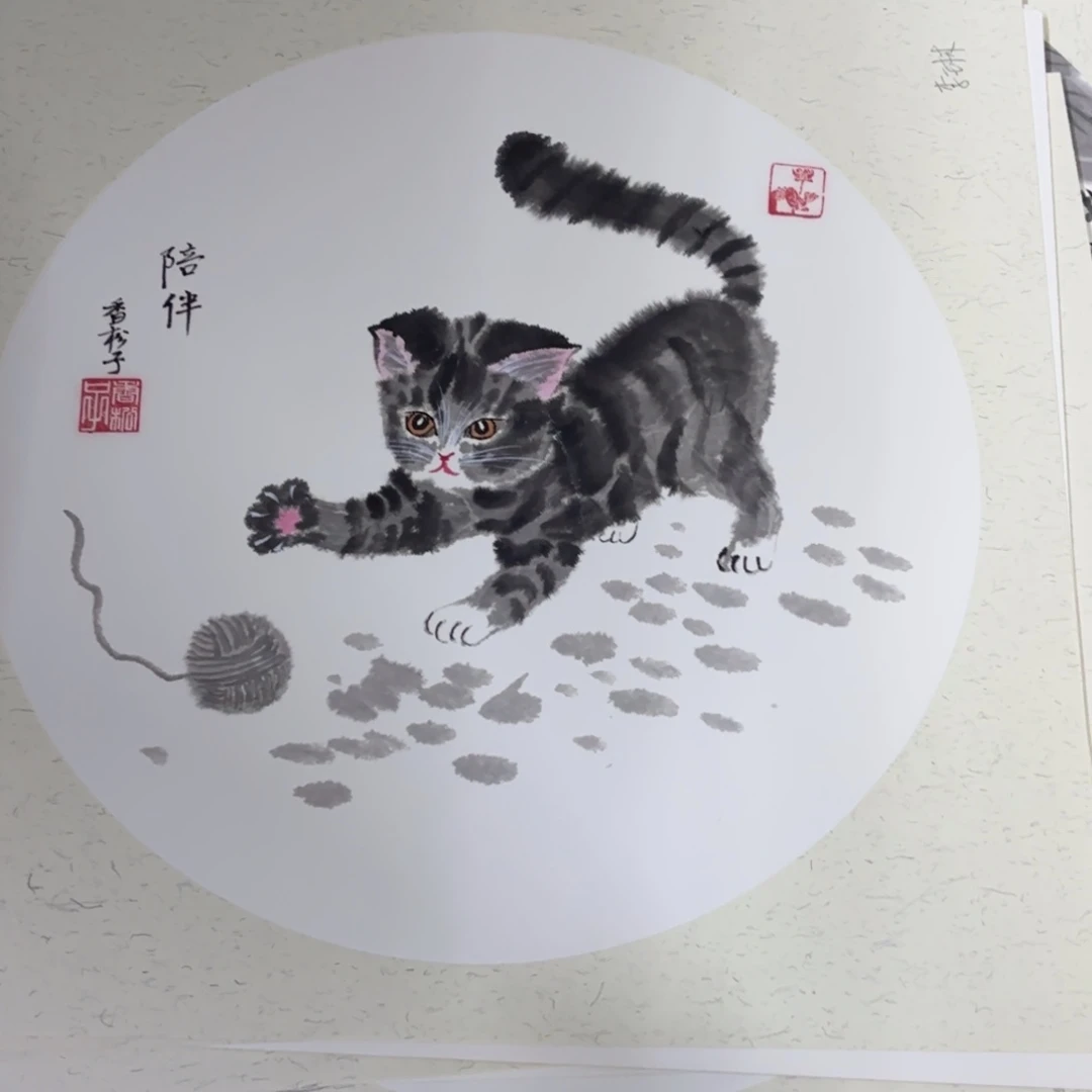 国画李琳卡纸作品艺