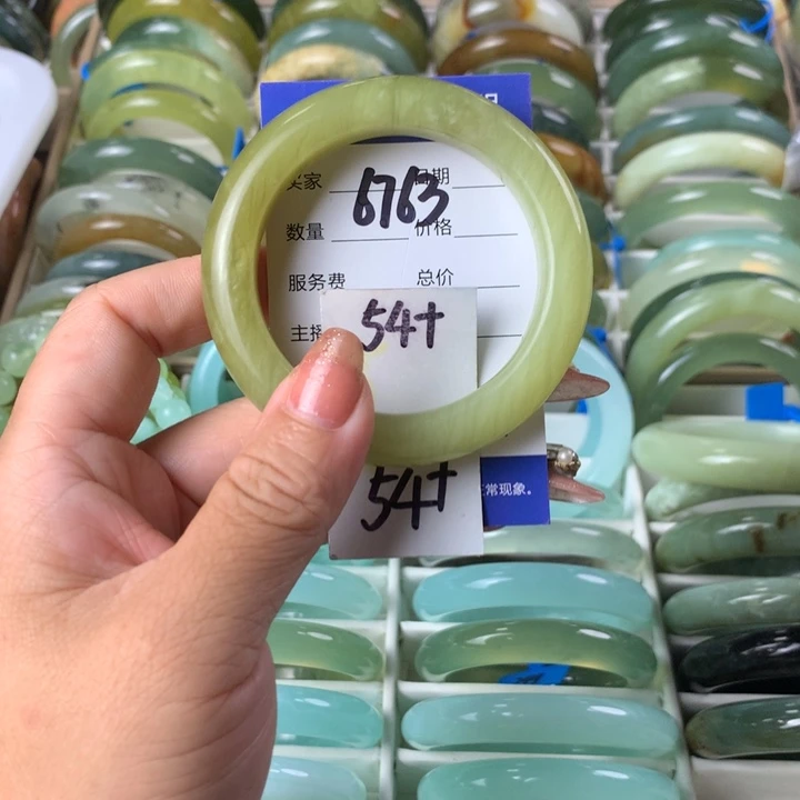 未镶嵌蛇纹石玉手镯6763