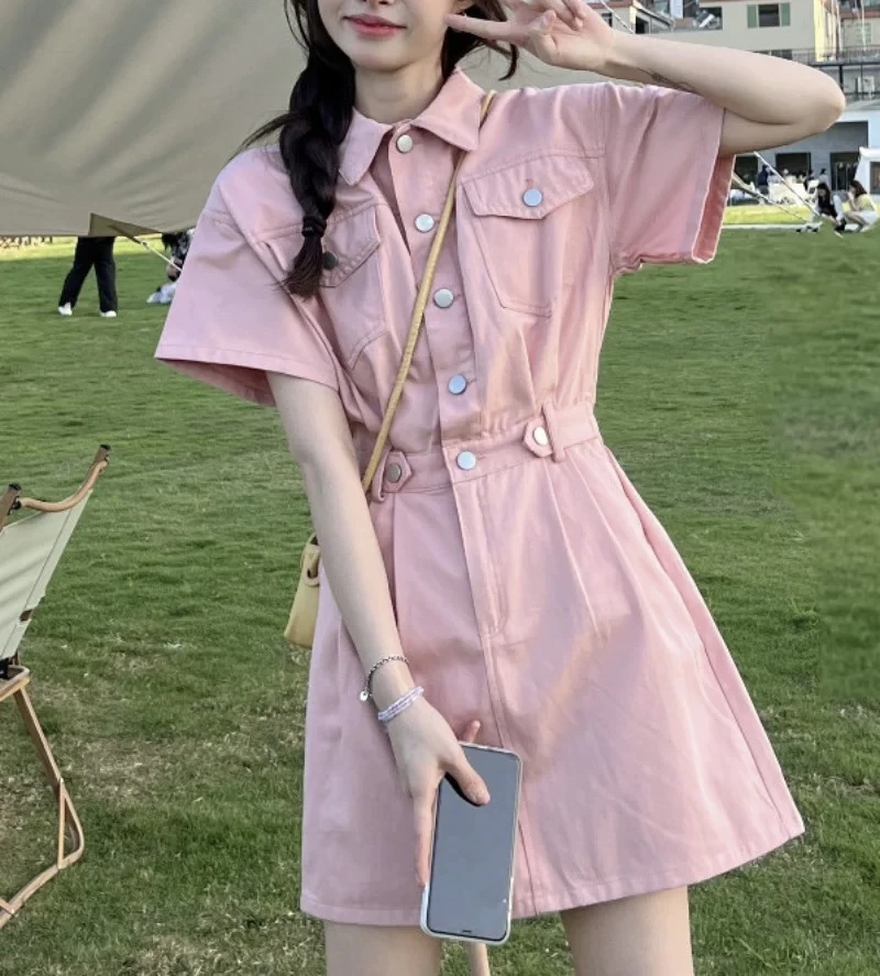 331【出游吧】夏·时尚高级感收腰牛仔连衣裙（J20）