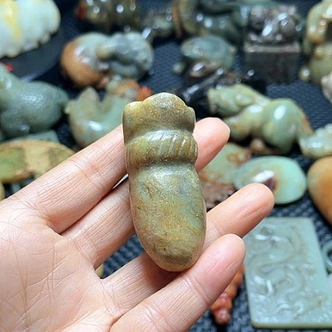 白玉菩提吊坠摆件