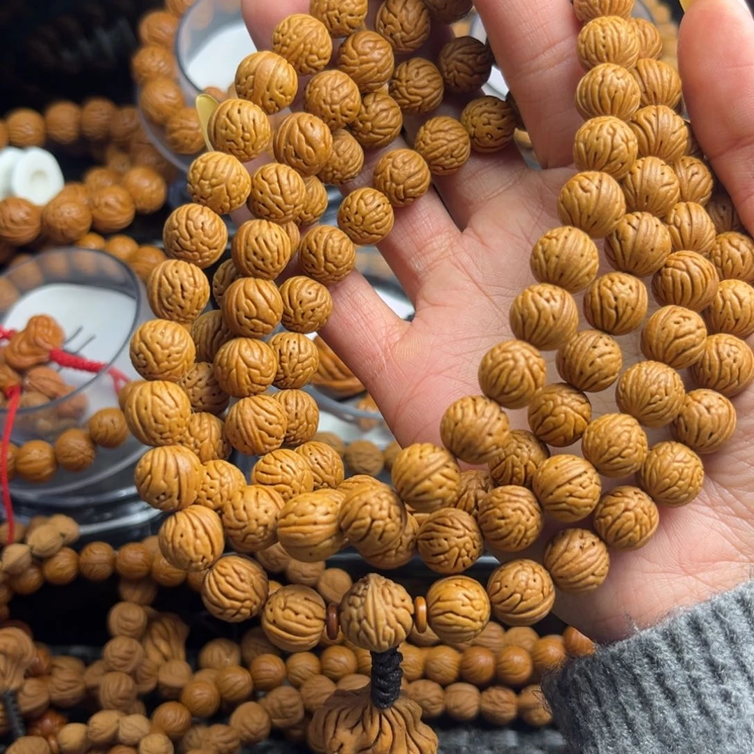 手串桃核桃核脖挂野生小脑纹