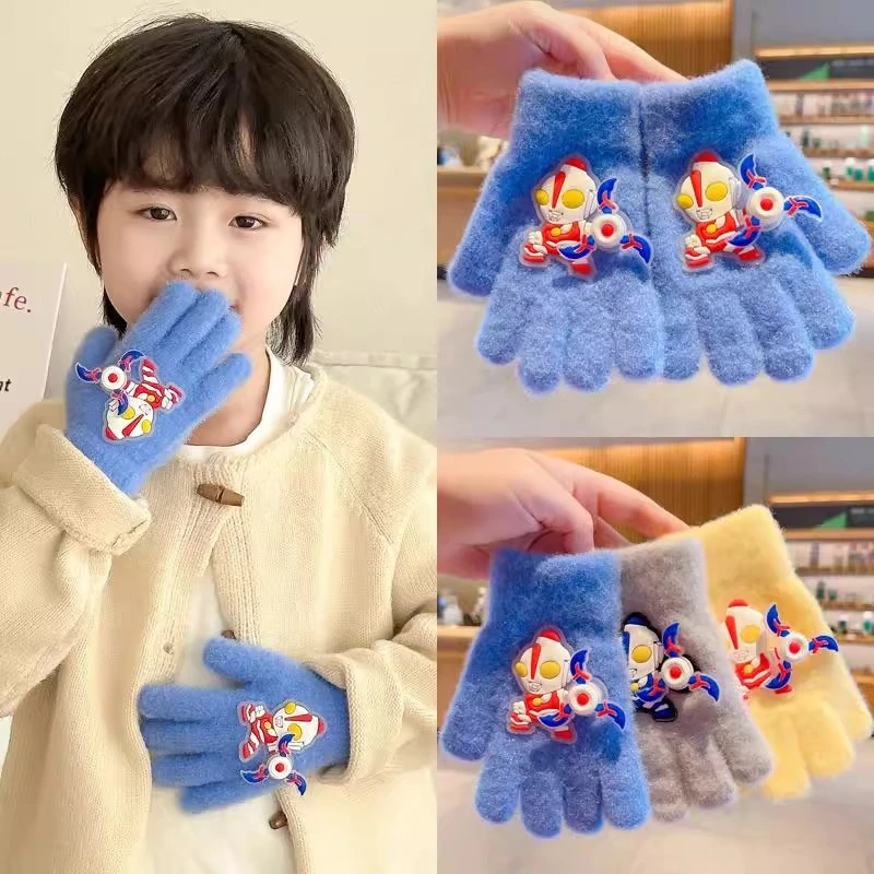 【现货】奥特曼儿童手套秋冬新款男童保暖学生写字卡通风格