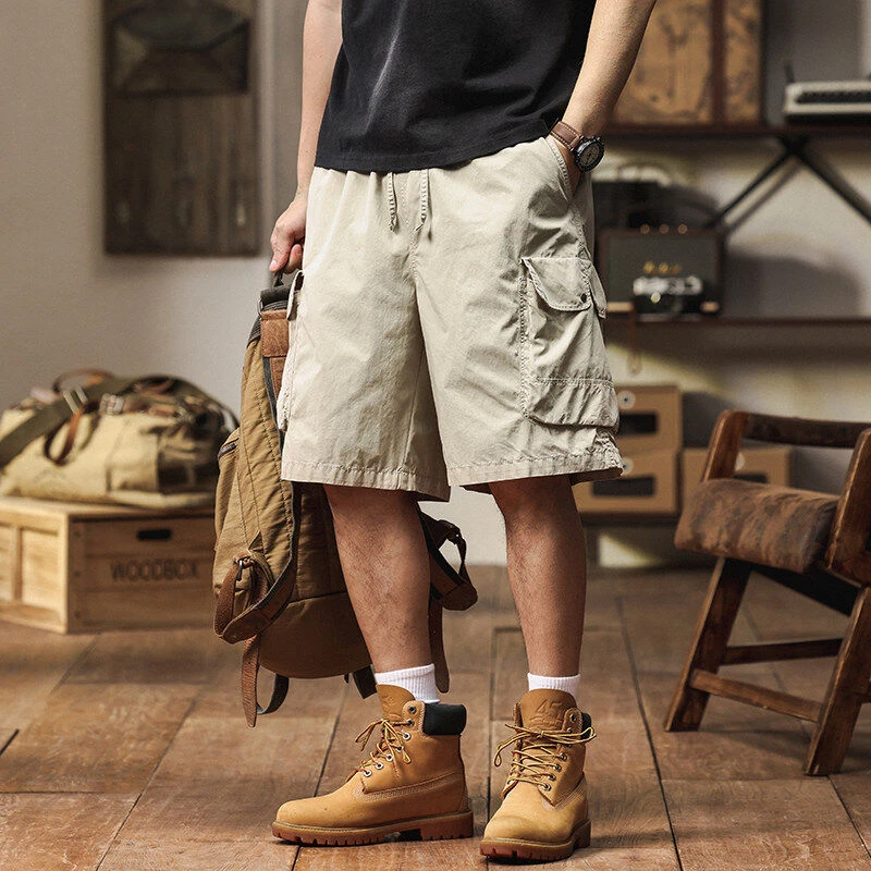 2025年男士夏季新款薄款日系潮流复古宽松显高工装短裤251