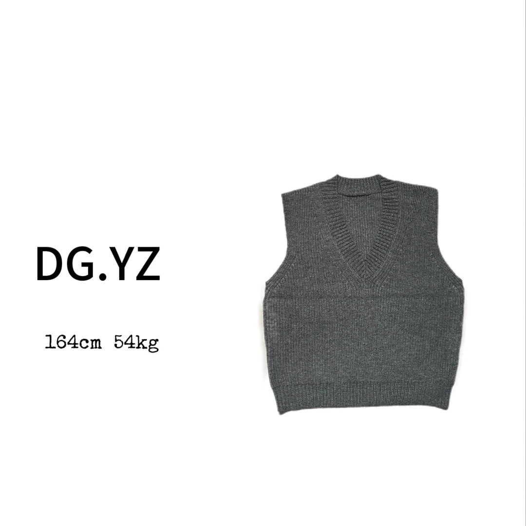 【樱子家】3149F百搭绵羊毛针织V领叠穿背心上衣