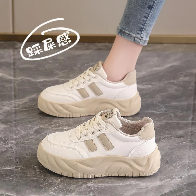 踩屎感正品小白鞋女2025新款爆款百搭厚底板鞋防滑软底休闲运动鞋