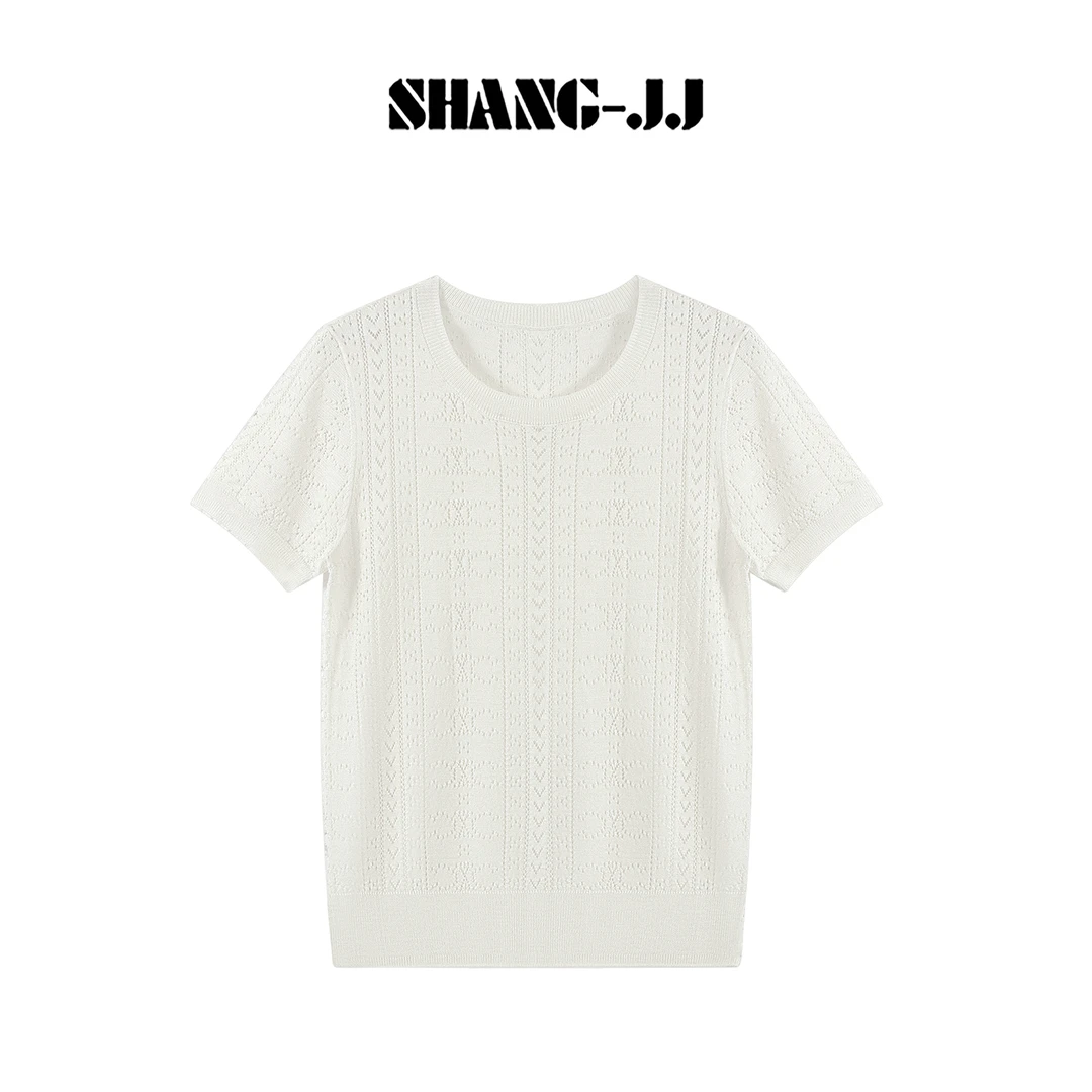 SHANG-JJ【氧气少女】25ss新品天丝羊毛重工织法软糯上衣q134022p