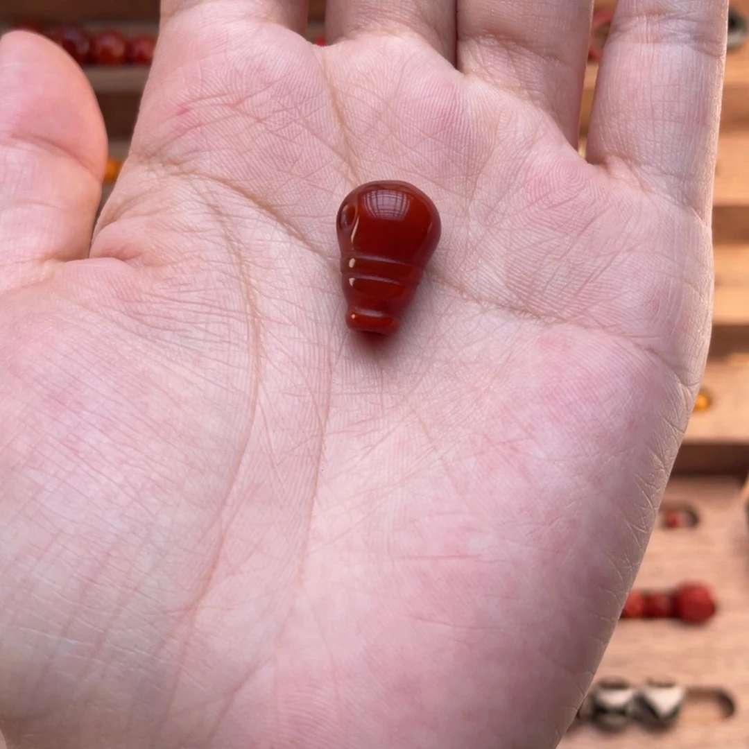 玛瑙/玉髓红玛瑙水滴三通12mm合金
