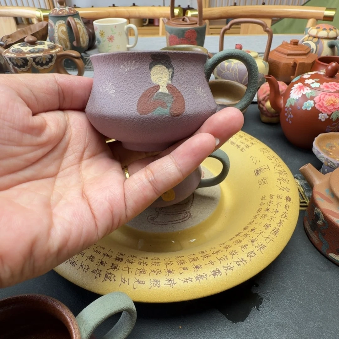 茶壶紫砂煊*?紫色杯子