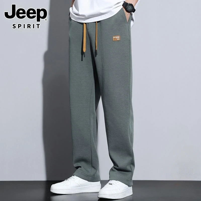Jeep吉普男士休闲裤春季宽松直筒长裤子新款弹力阔腿大码运动卫裤