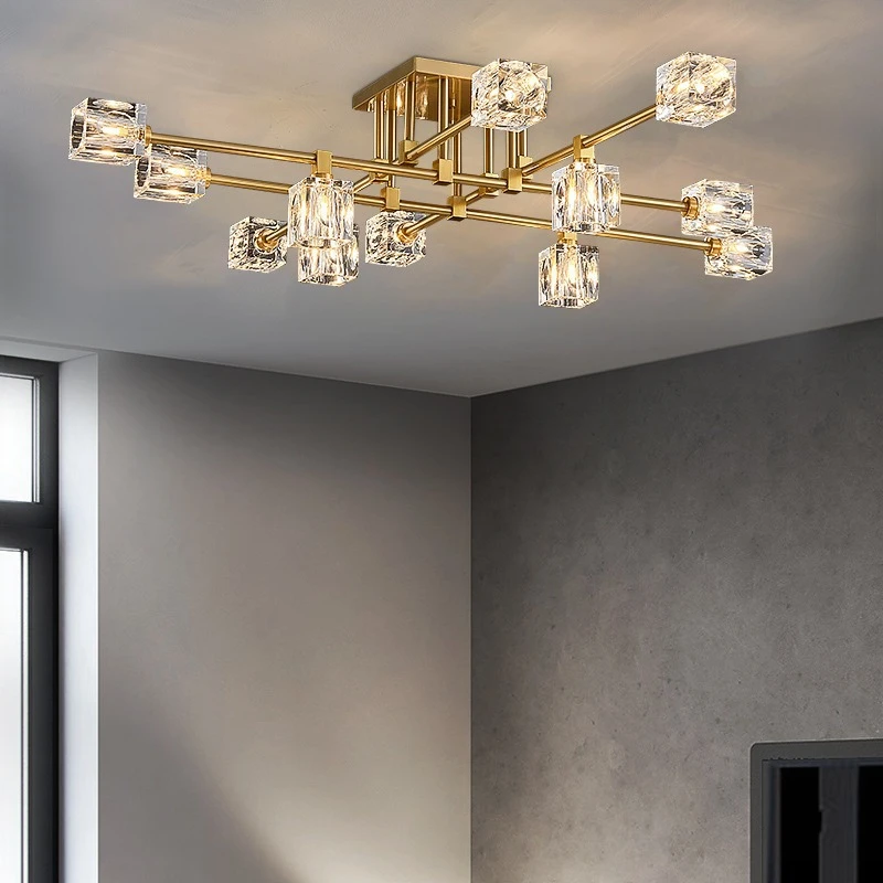 轻奢水晶灯简约现代客厅灯餐厅北欧灯具温馨浪漫卧室水晶吸顶灯饰