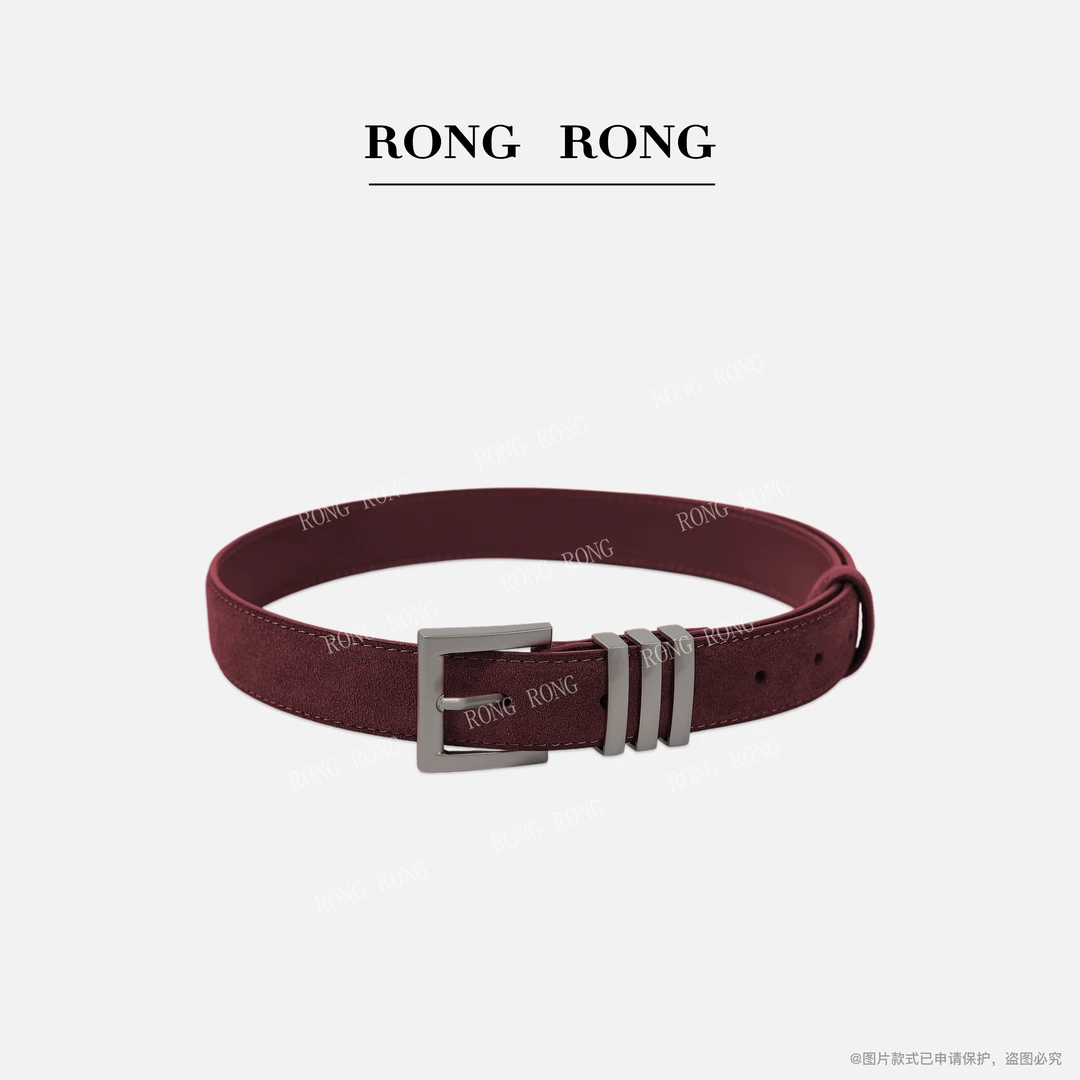 溶溶RONGRONG 二层牛绒皮简约百搭休闲皮带腰带PD2207