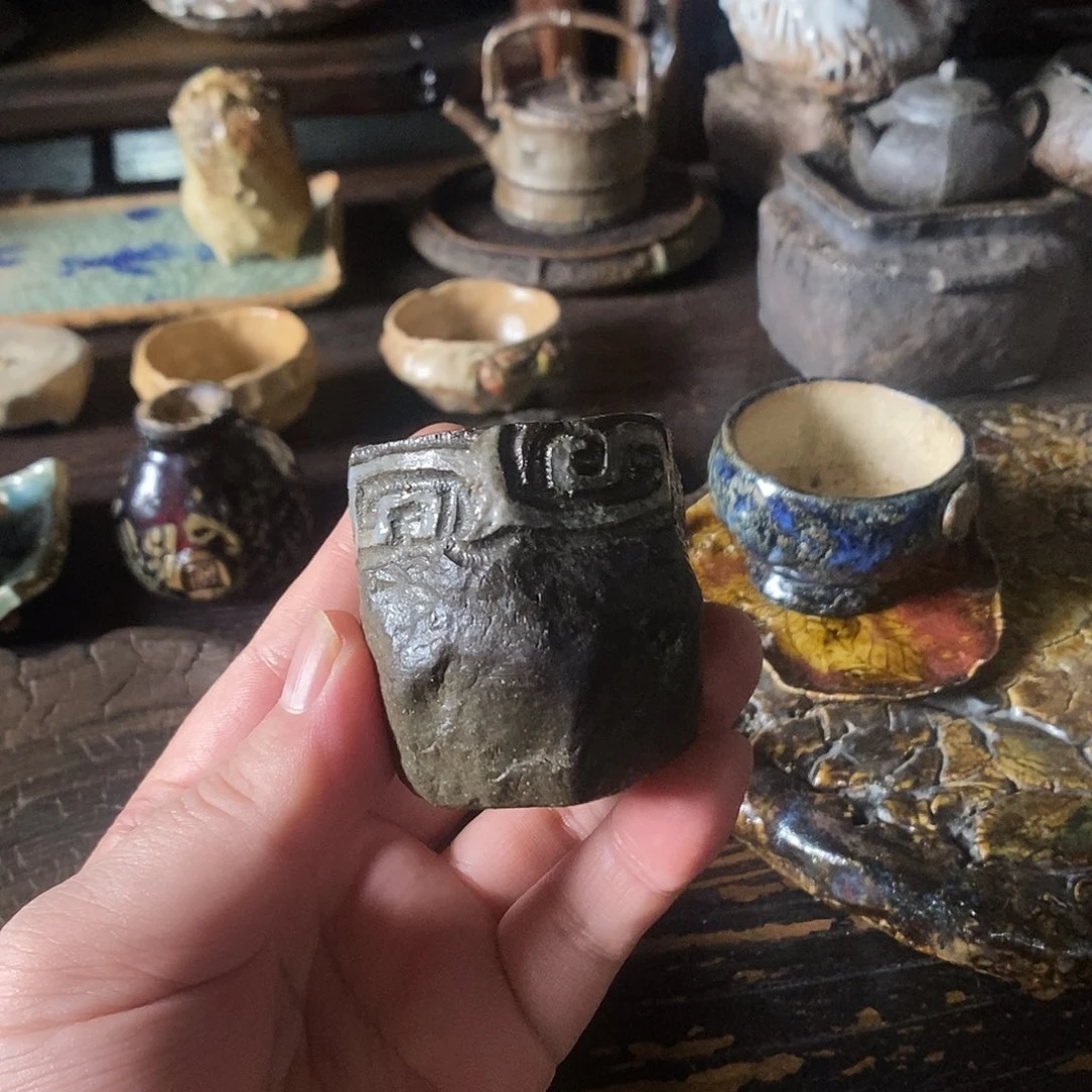 手工制作柴烧茶具