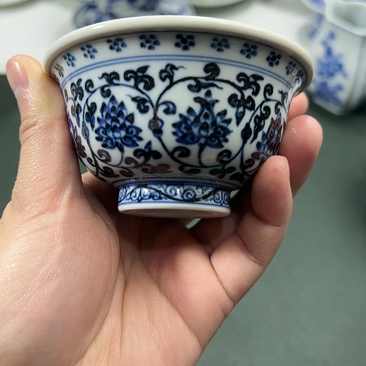 柴窑鸳鸯永乐压手杯